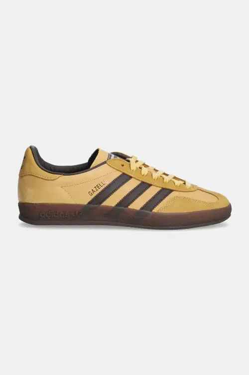 Кроссовки из нубука adidas Originals Gazelle Indoor цвет жёлтый IH4771