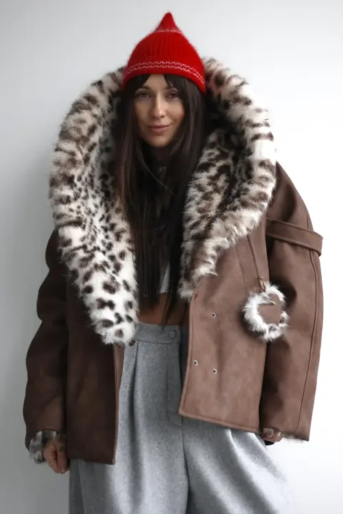 Куртка Tassha Yu Not AFGANO Aviator Brown 