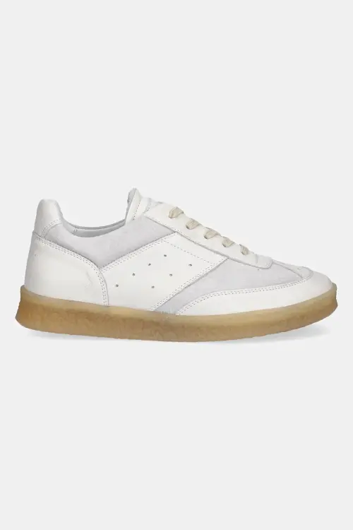 Кожаные кроссовки MM6 Maison Margiela женские цвет белый S59WS0235