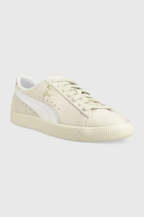 Замшевые кроссовки Puma Clyde цвет бежевый 39113401-white