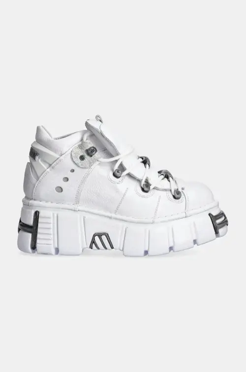 Кожаные кроссовки New Rock Napa Blanca + Tower Blanco Acero цвет белый M-106N-S18