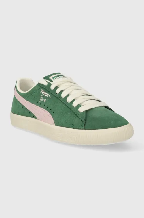 Замшевые кроссовки Puma Clyde OG цвет зелёный