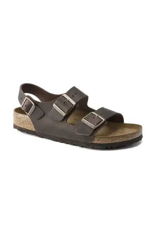 Кожаные сандалии Birkenstock Milano женские цвет коричневый 34873