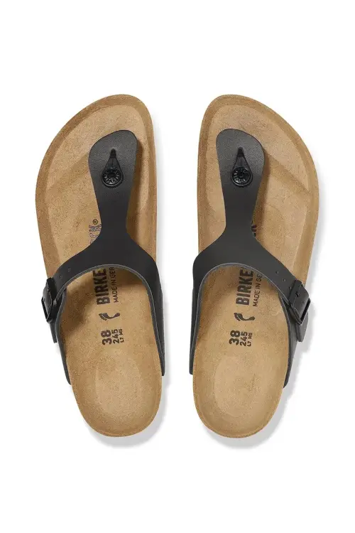 Кожаные вьетнамки Birkenstock Gizeh NL цвет чёрный