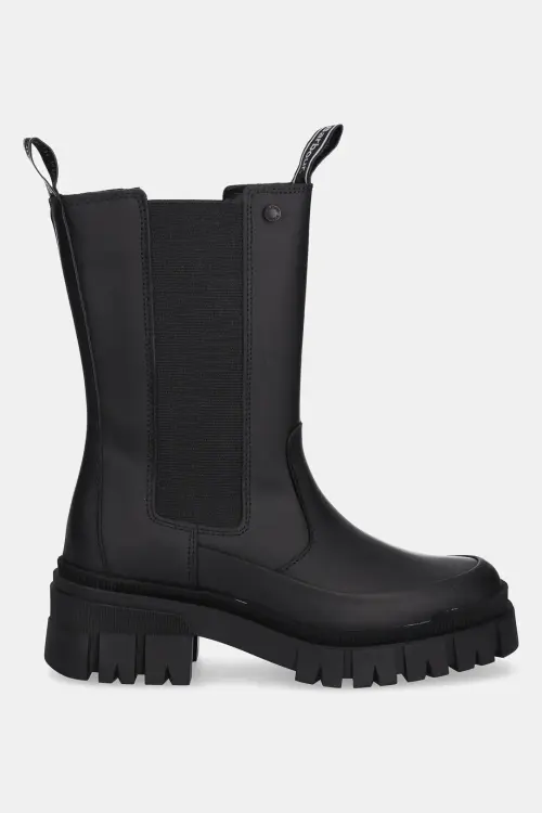 Кожаные полусапоги Barbour Sidneigh цвет чёрный на платформе
