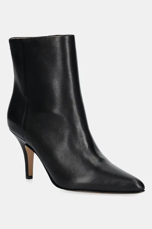 Кожаные полусапожки MM6 Maison Margiela цвет чёрный на шпильке S59WU0261.P6783.T8013