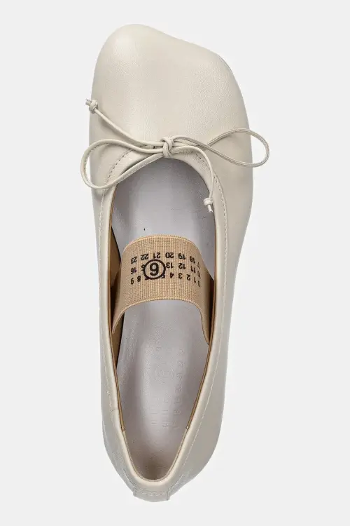 Кожаные балетки MM6 Maison Margiela цвет бежевый S59WZ0099