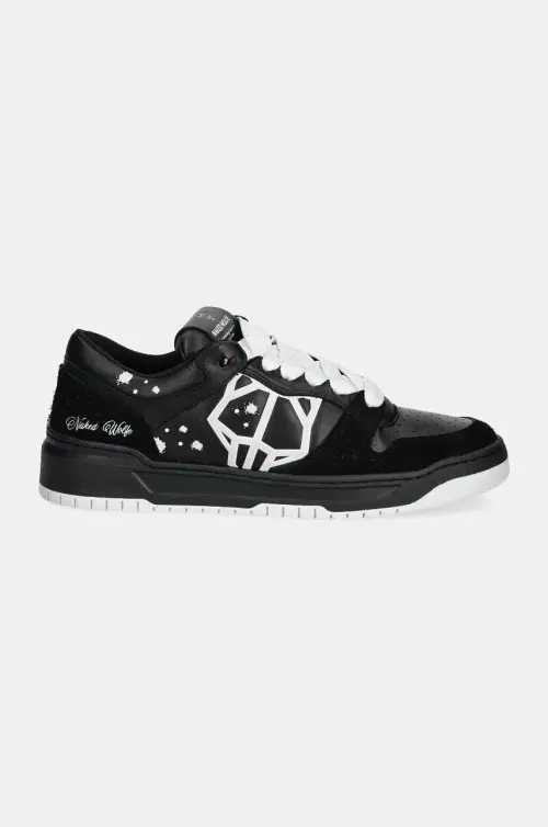 Кожаные кроссовки Naked Wolfe CM-00 цвет чёрный CM-00 Black Lth Hairy Black Suede