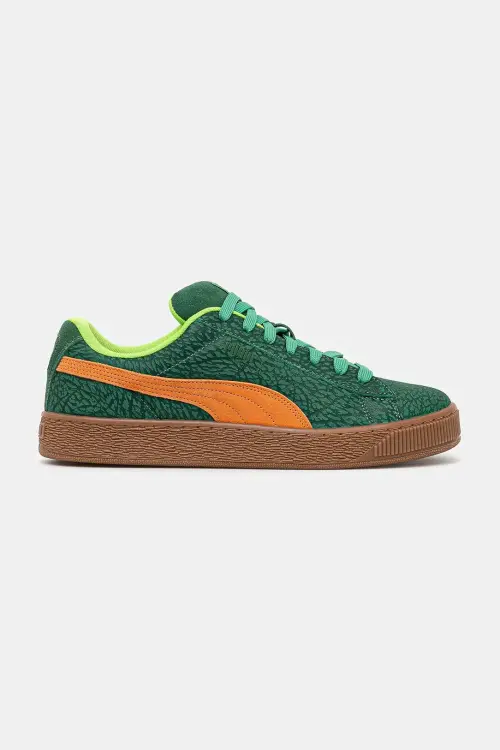 Замшевые кроссовки Puma Suede XL мужские цвет зелёный 401304