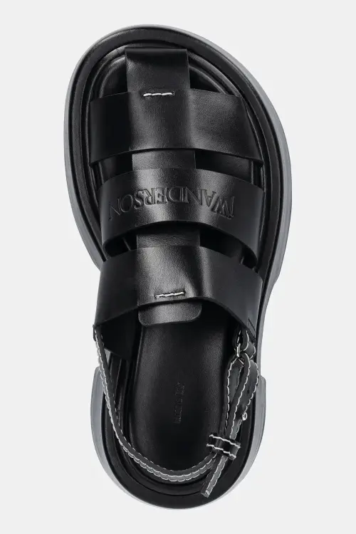 Кожаные сандалии JW Anderson женские цвет чёрный на платформе SN0099 LA0323 999