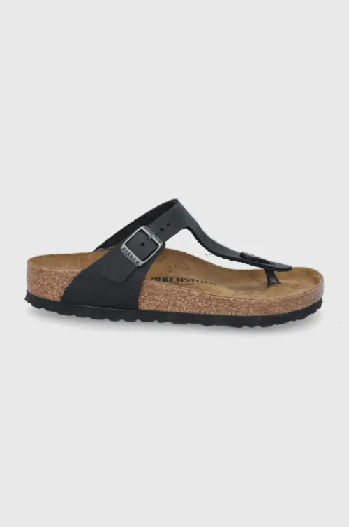 Вьетнамки из нубука Birkenstock Gizeh цвет чёрный