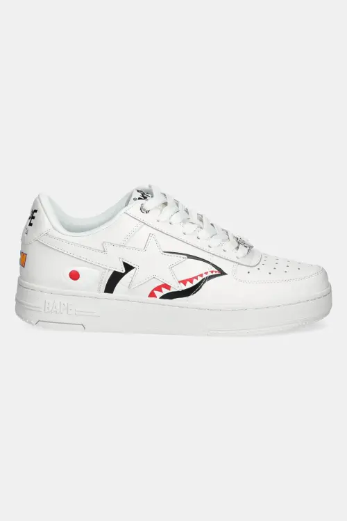 Кожаные кроссовки A Bathing Ape Bape Sta Shark M2 цвет белый 1K80191307