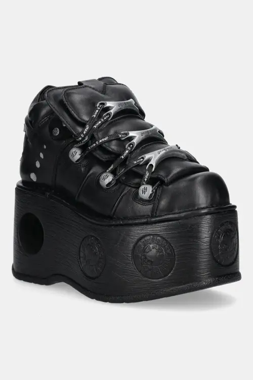 Кожаные кроссовки New Rock ITALI NEGRO, NOMADA NEGRO, NEPTUNO / SPACE цвет чёрный