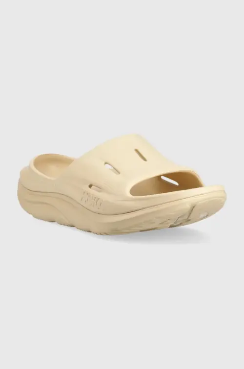 Шлепанцы Hoka ORA Recovery Slide 3 женские цвет бежевый на платформе 1135061.d-SSSS