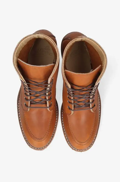 Кожаные полусапожки Red Wing женские цвет коричневый каблук кирпичик 3404-brown