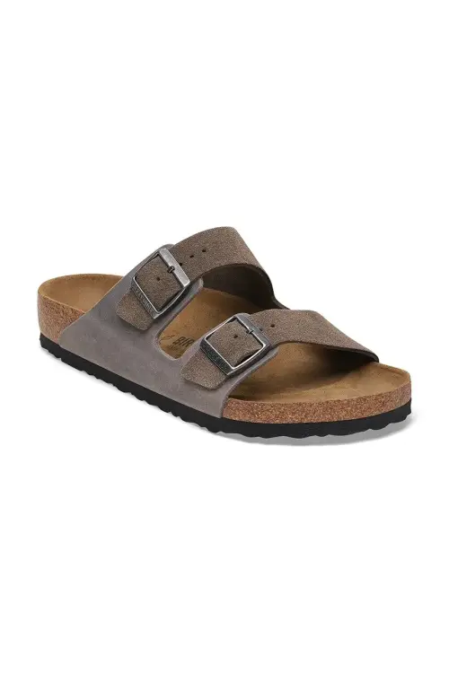 Кожаные шлепанцы Birkenstock Arizona мужские цвет зелёный 1029159