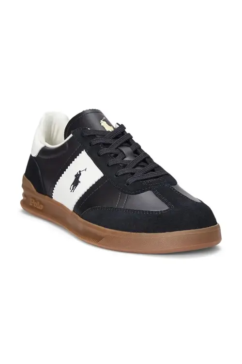 Кожаные кроссовки Polo Ralph Lauren Hrt Aera Pp цвет чёрный 809956119001