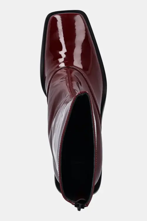 Кожаные полусапожки Kenzo Kimi Ankle Boots цвет бордовый каблук кирпичик FF62BT120L69.22