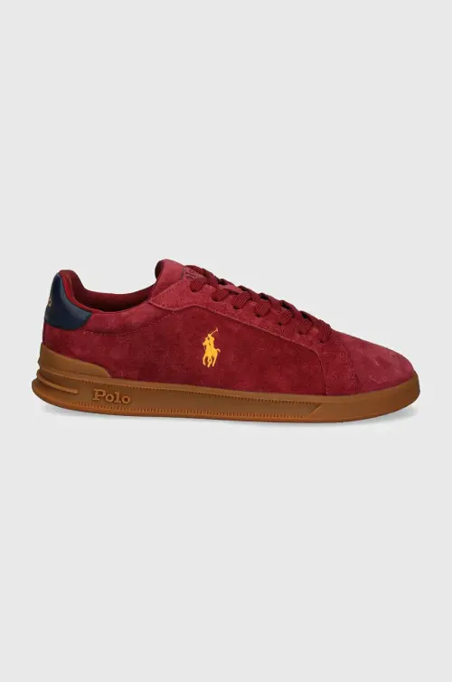 Замшевые кроссовки Polo Ralph Lauren Hrt Crt II цвет бордовый