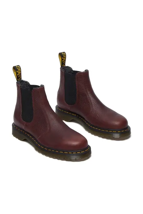 Полусапоги Dr. Martens 2976 WL женские цвет бордовый на плоском ходу с утеплением DM31874600