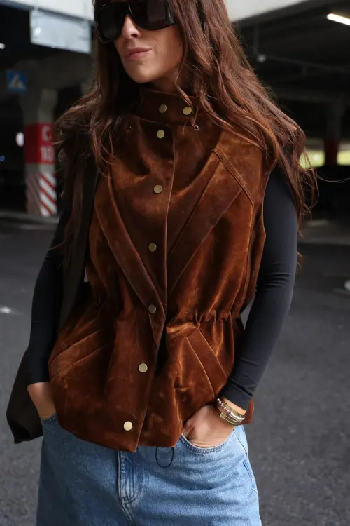 Жилет Tassha Yu Waisted Vest Wet Wood