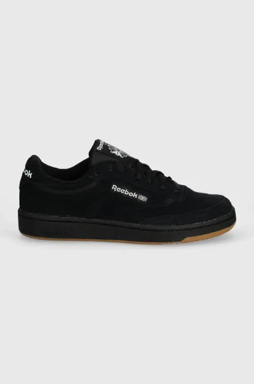 Замшевые кроссовки Reebok Classic Club C 85 цвет чёрный 100074449
