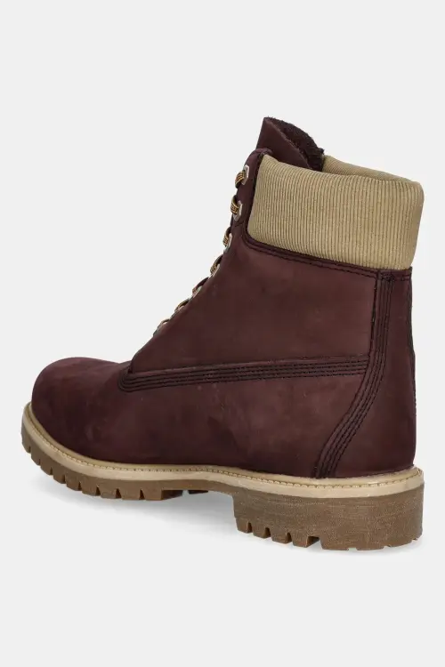 Ботинки из нубука Timberland Premium 6 цвет бордовый