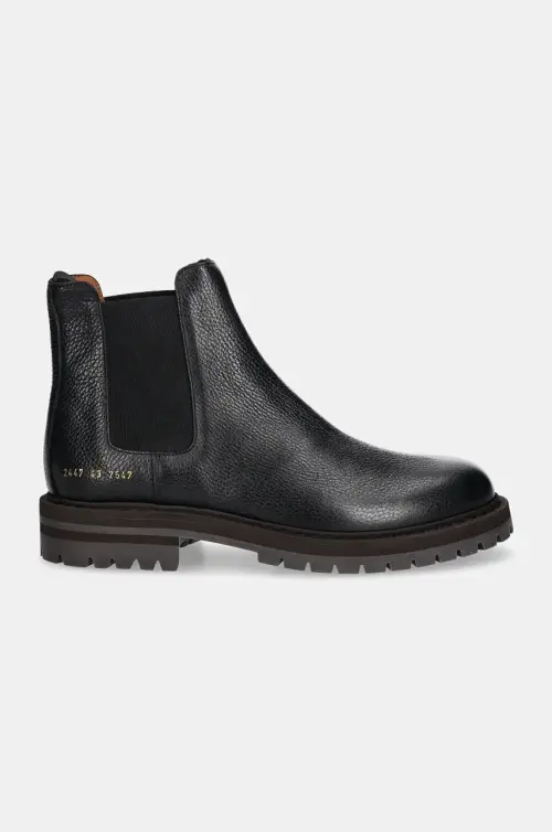 Кожаные полусапоги Common Projects Chelsea Workboot in Leather мужские цвет чёрный 2447