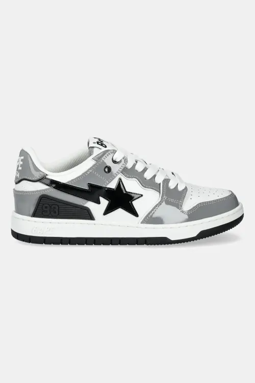 Кожаные кроссовки A Bathing Ape BAPE SK8 STA #2 M2 цвет серый 1K80191311