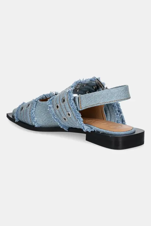 Балетки GANNI Feminine Buckle Ballerina Charms Denim открытая пятка