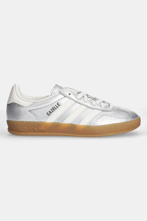 Кожаные кроссовки adidas Originals Gazelle Indoor цвет серебрянный JR1206