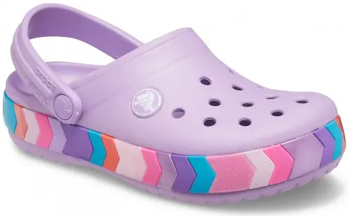 Crocs CROCBAND CHEVRON BEADED CLOG KIDS ORCHID