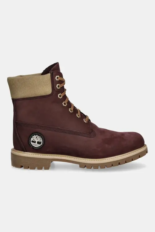 Ботинки из нубука Timberland Premium 6 цвет бордовый