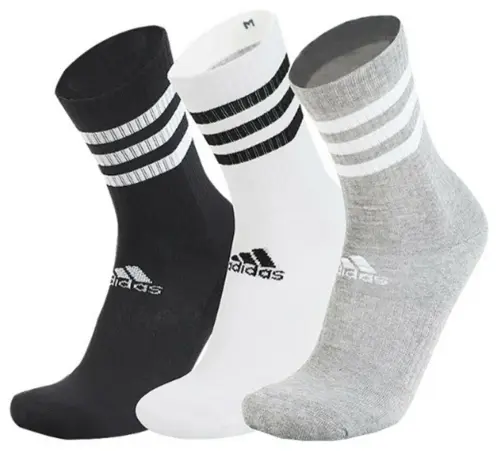 Adidas 3-Stripes Cushioned Crew Socks 
