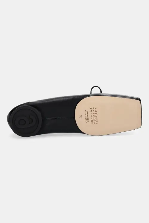 Кожаные балетки MM6 Maison Margiela цвет чёрный S59WZ0103.P3628.T8013