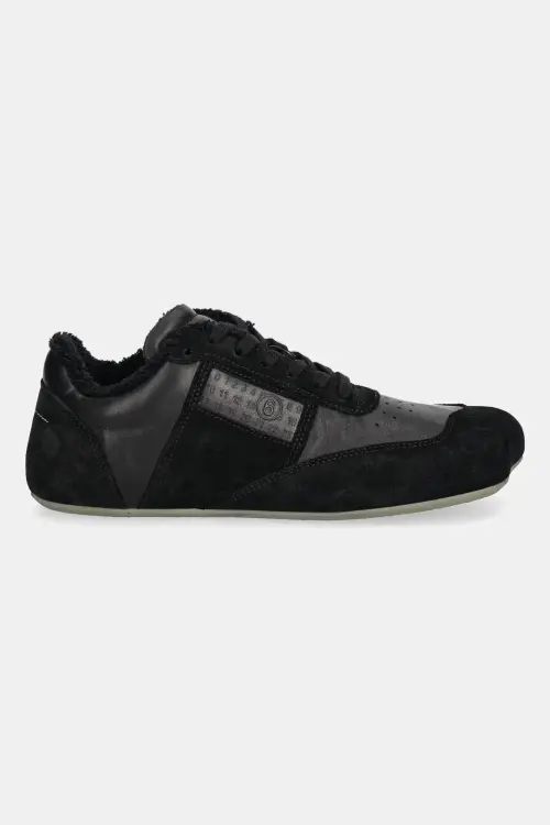Кожаные кроссовки MM6 Maison Margiela цвет чёрный S66WS0106