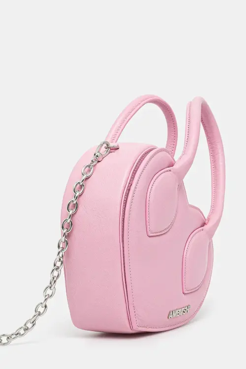 Кожаная сумочка Heart Top Handle Bag цвет розовый