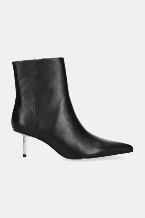 Кожаные полусапожки Stand Studio Madison Studded Boot женские цвет чёрный на шпильке 66335-7770