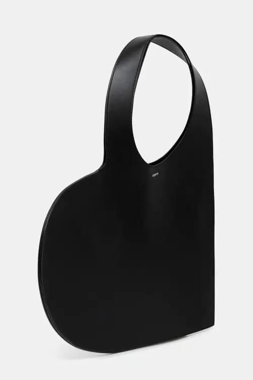Кожаная сумочка Coperni Double Heart Tote цвет чёрный