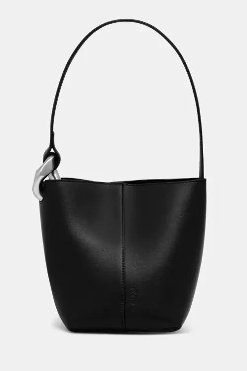 Кожаная сумочка JW Anderson The Jwa Corner Small Bucket цвет чёрный HB0741.LA0232