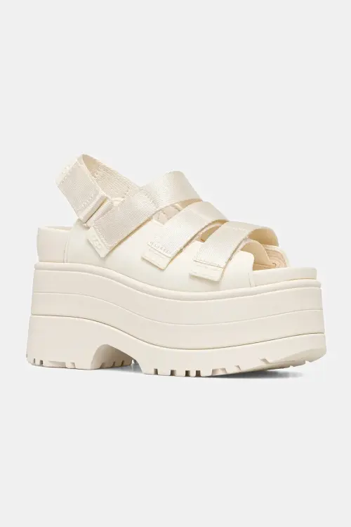 Сандалии UGG Goldenrise женские цвет бежевый каблук кирпичик 1167431-JSM