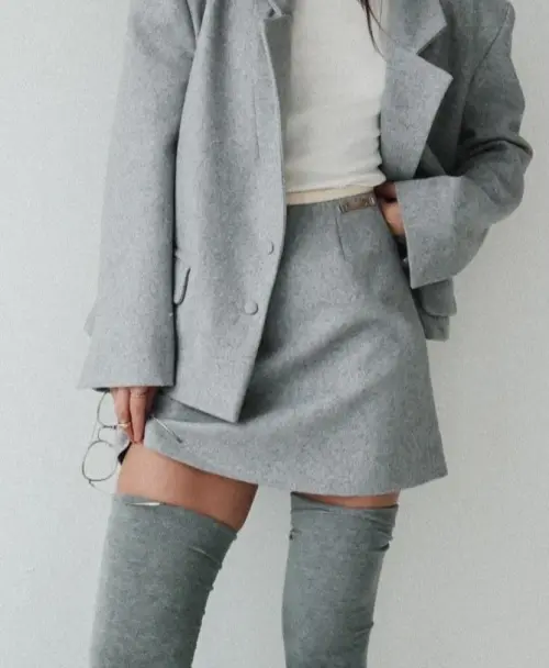 Юбка Tassha Yu Wooly Skirt Fossil Melange 