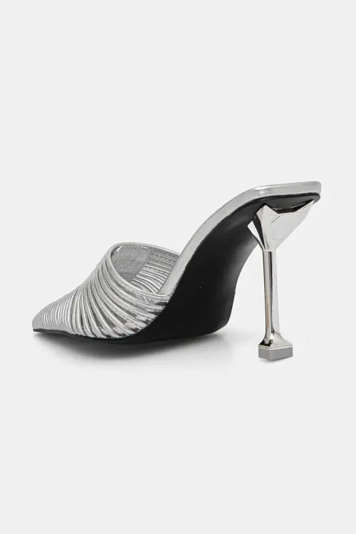 Кожаные шлепанцы Naked Wolfe Chromed цвет серебрянный Chromed Silver Leather