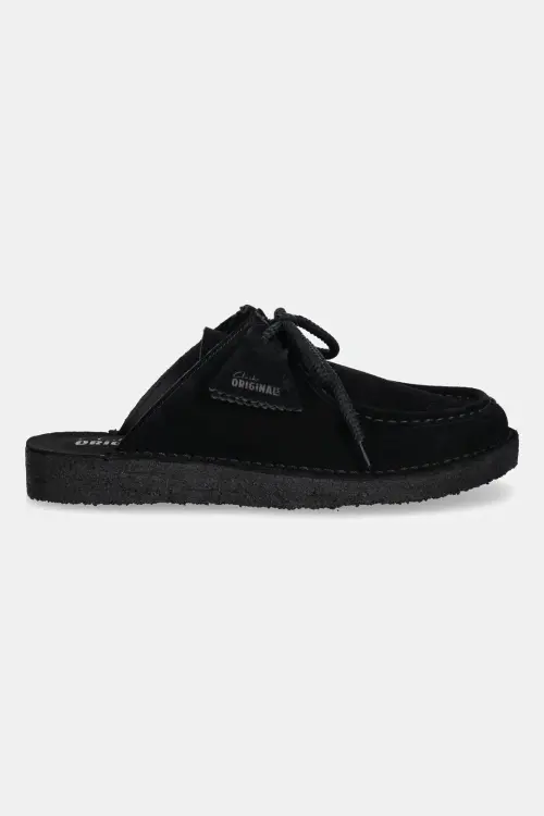 Замшевые шлепанцы Clarks Originals Desert Nomad Mule мужской цвет чёрный 26180722