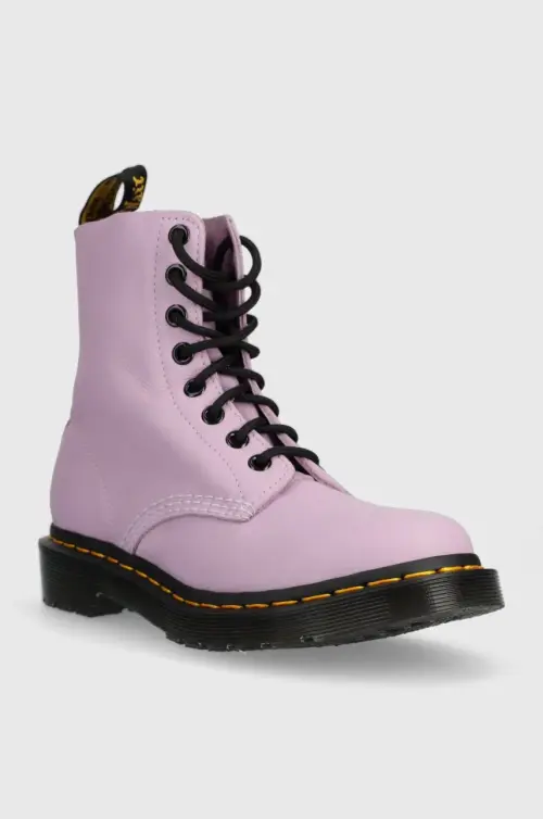 Кожаные полусапоги Dr. Martens 1460 Pascal женские цвет фиолетовый на плоском ходу DM30689308 DM30689308-Lilac