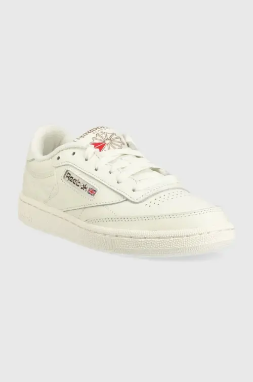 Кожаные кроссовки Reebok Classic Club C 85 цвет белый HQ0948-CLK/CK/GOL