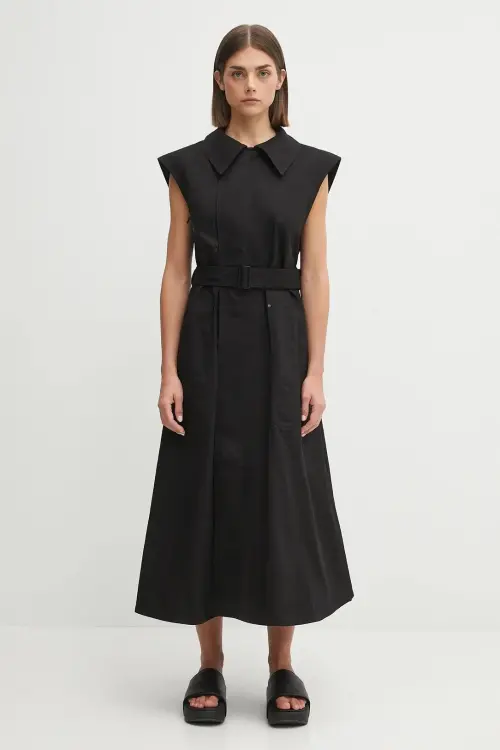 Платье Y-3 Twill цвет чёрный midi расклешённое