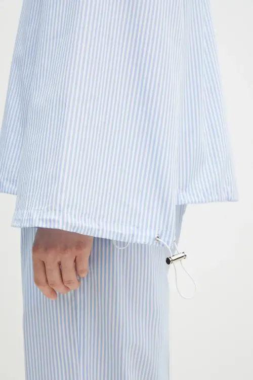 Хлопковая рубашка Fiorucci Striped Embroidered Drawstring Shirt женская relaxed классический воротник