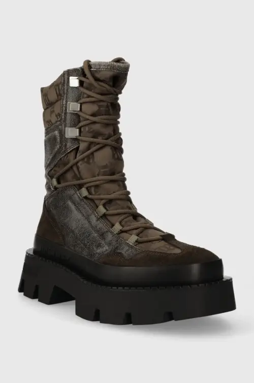 Кожаные полусапожки MISBHV The Ibiza Boot женские цвет коричневый на платформе 231BW109