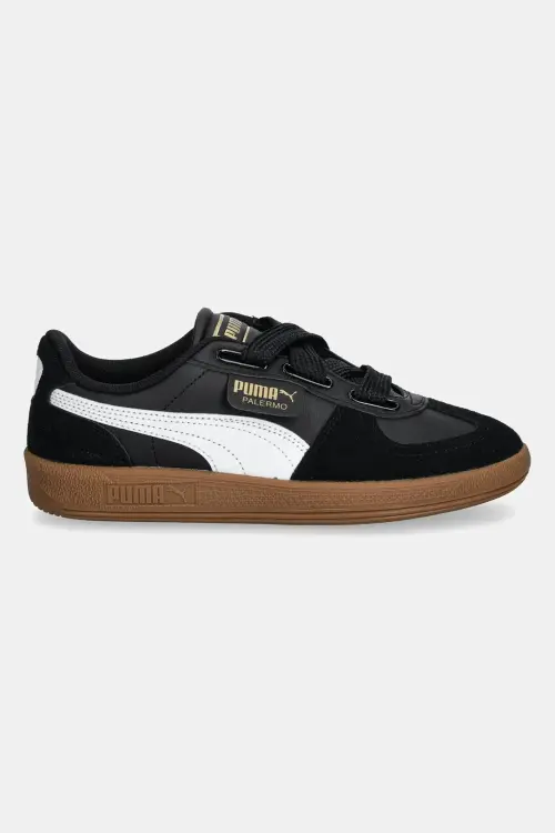 Кожаные кроссовки Puma Palermo Wide Lace SD цвет чёрный 402109